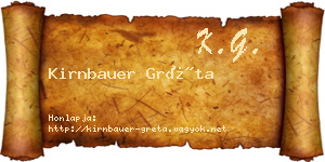 Kirnbauer Gréta névjegykártya